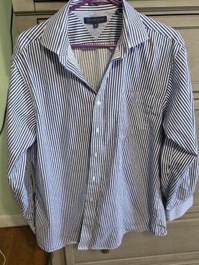 Tommy Hilfiger Classic Blue Stripe Men's Dress Shirt